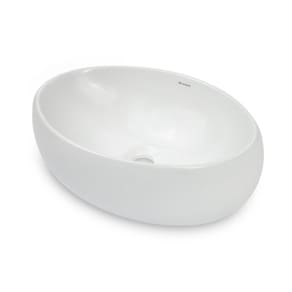 Cuba de Apoio para Banheiro/lavabo Cerâmica Redonda 47,50 Cm Branco Brilho