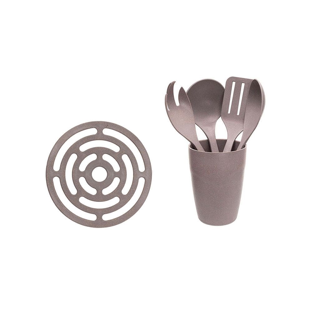 Concha Colher Espatula Utensilios Cozinha e Descanso de Panela ECO Cinza