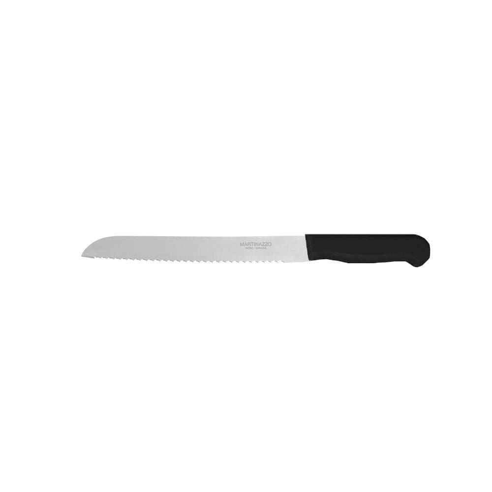 Faca de Pao Serrilhada Cozinha Inox Cabo Preto