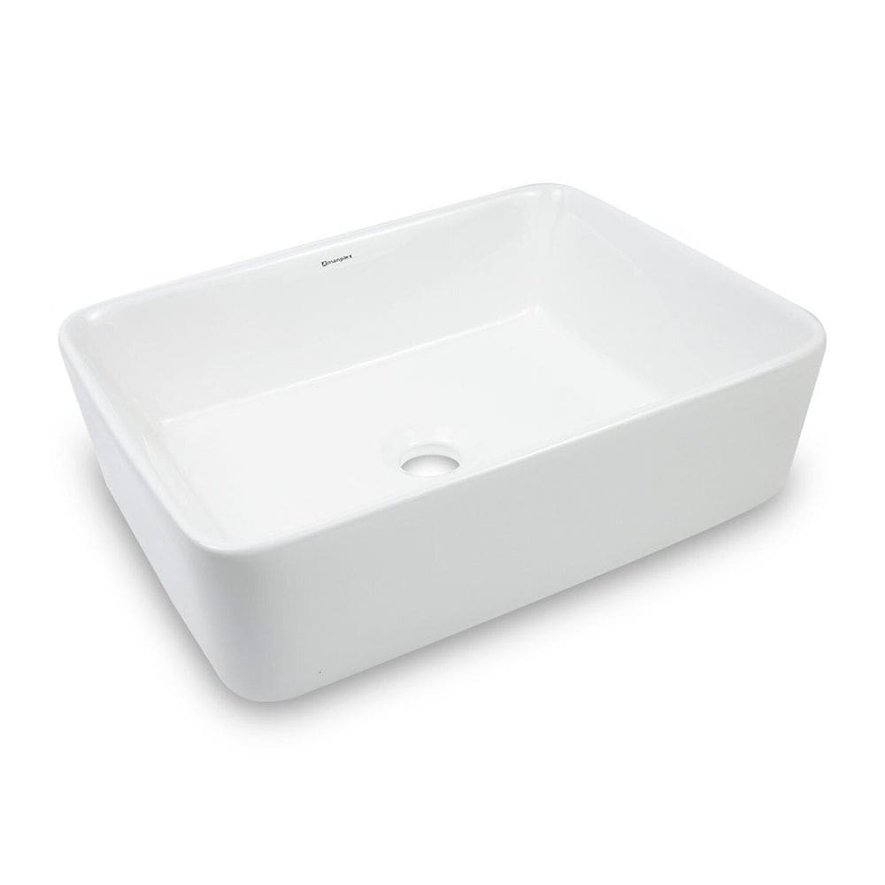 Cuba de Apoio para Banheiro/lavabo Cerâmica Quadrada 48 Cm Branco Brilho