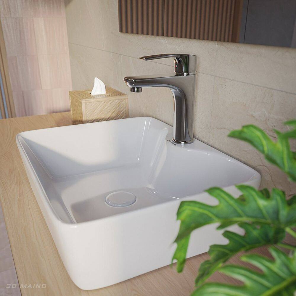 Cuba de Apoio para Banheiro/lavabo Cerâmica Quadrada 48 Cm Branco Brilho