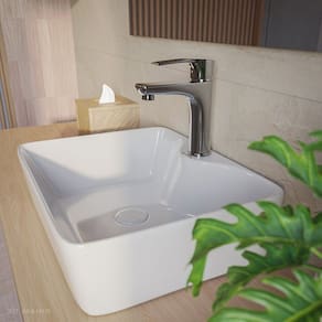 Cuba de Apoio para Banheiro/lavabo Cerâmica Quadrada 48 Cm Branco Brilho