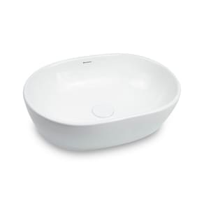 Cuba de Apoio para Banheiro/lavabo Cerâmica Redonda 47,50 Cm Branco Brilho