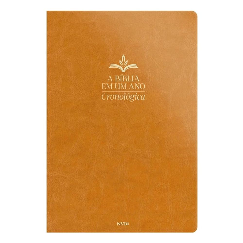 302.202 - Biblia Nvi em Um Ano Cronologica Capa Luxo Caramelo