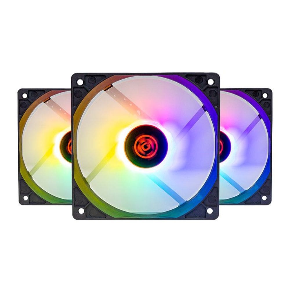 Kit 3 Cooler Fan TGT Unger Rainbow 120mm 12VDC - TGT-UGR-BLRBW