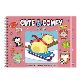 Cute & Comfy Super Special 15 - Livro de Colorir Adulto - Esportes ao Ar Livre - Espiral sem Caneta