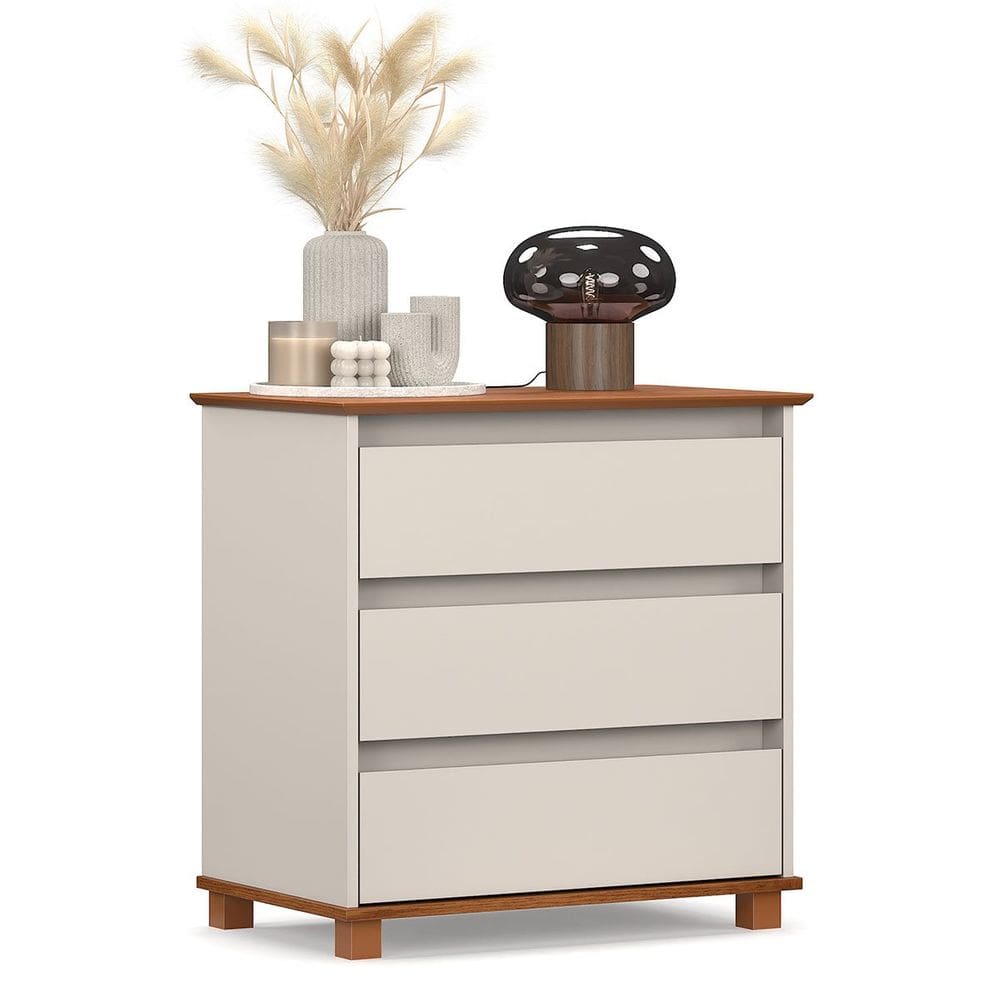Mini Cômoda para Quarto 3 Gavetas Prisma