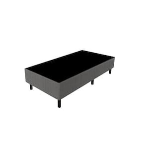 Base Cama Box Solteiro Gazin 88x188x39cm Poliester Bordado Cinza