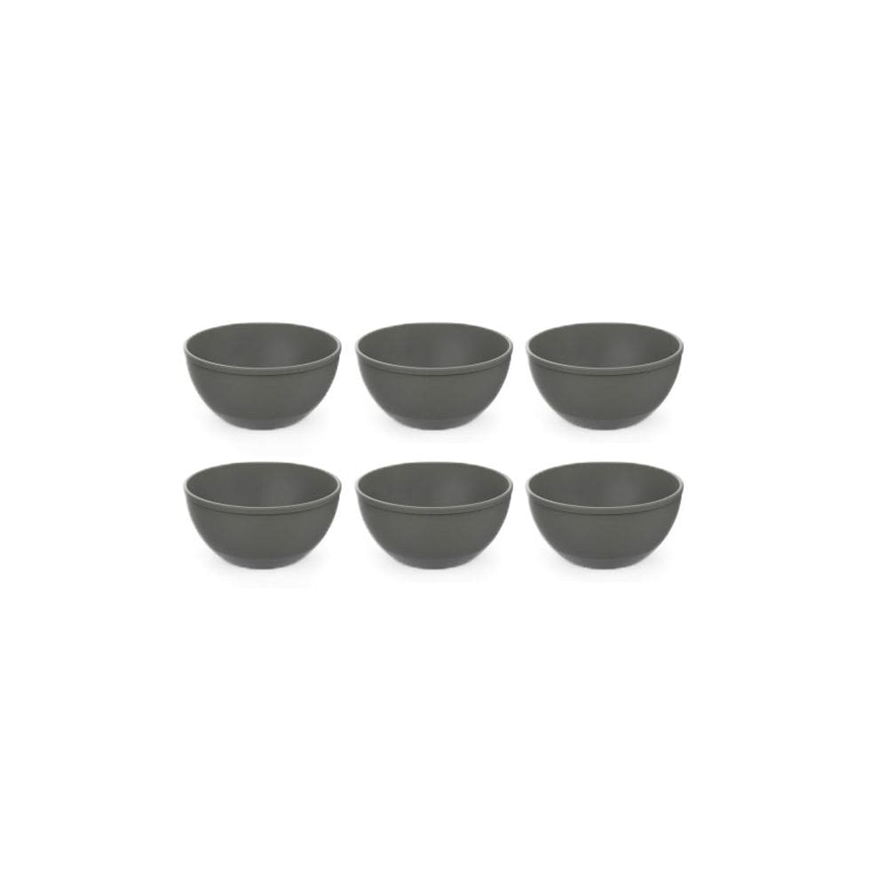 Tigela Bowl Pote Sobremesa Cumbuca Cinza 450ml Jogo 6un