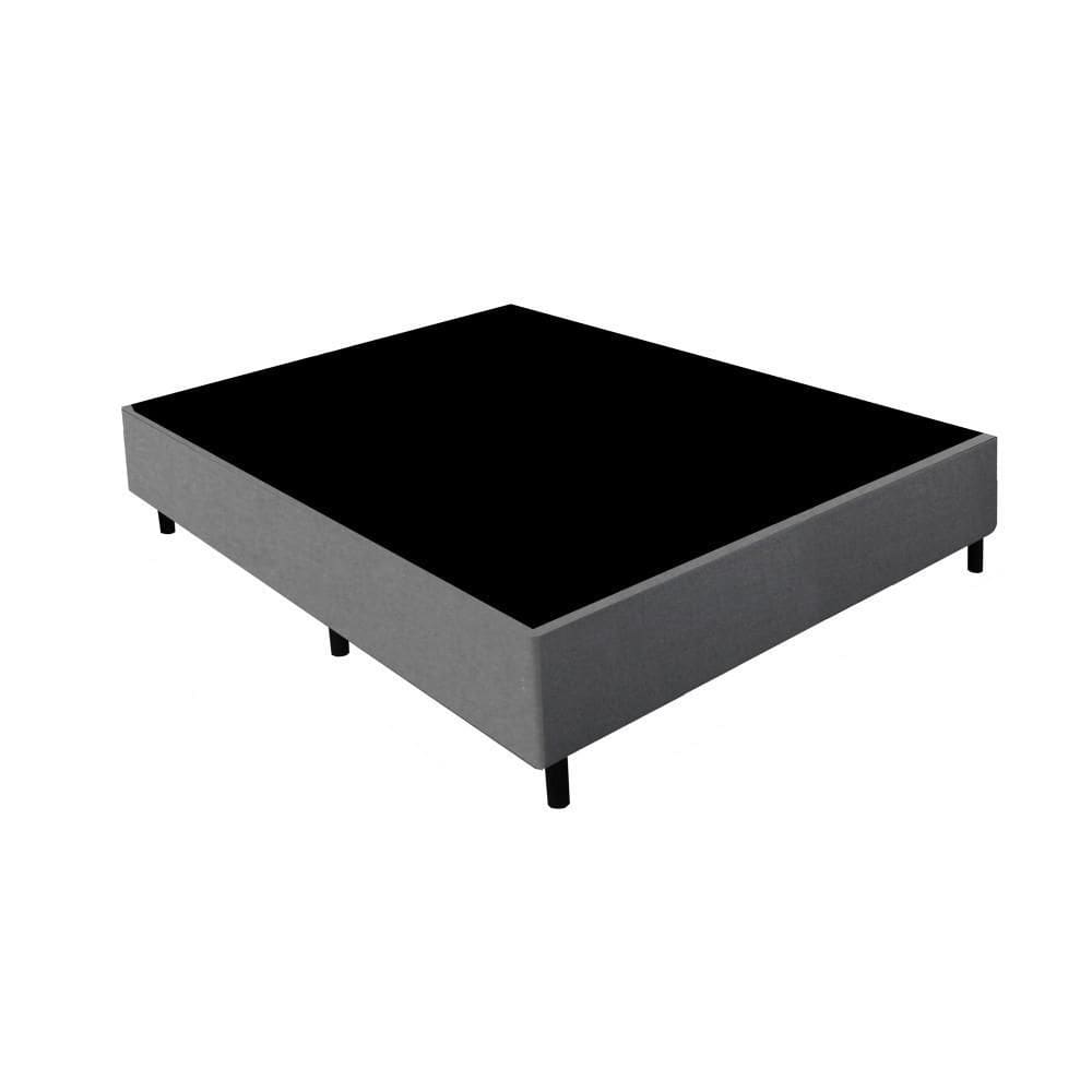 Base Cama Box Casal Gazin 138x188x27cm Suede Linho Grafite