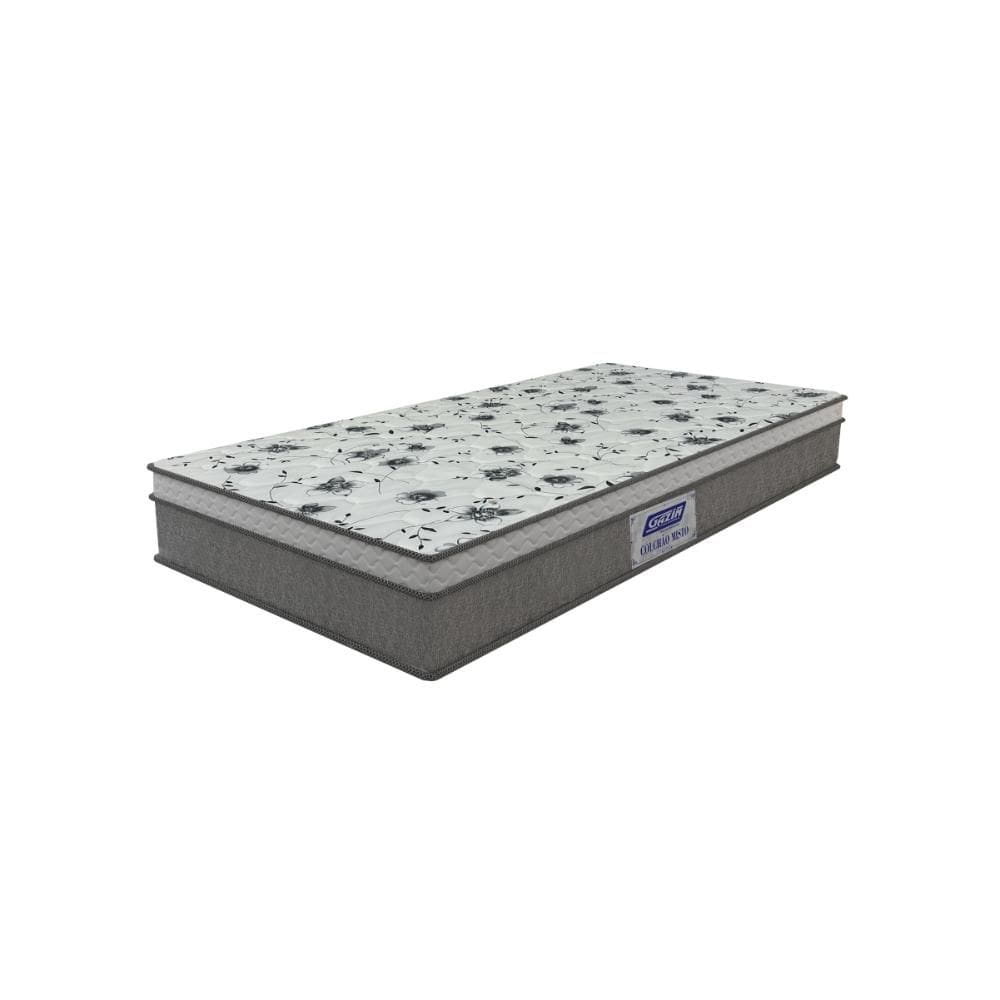 Colchão Solteiro Espuma D33 Pillow Euro One Face Gazin Misto Stone 88x188x21cm Cinza/Branco