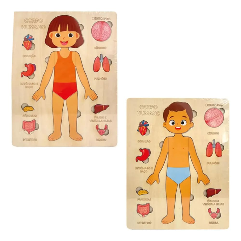 Quebra Cabeça Corpo Humano Montessori Educaplay - Polibrinq