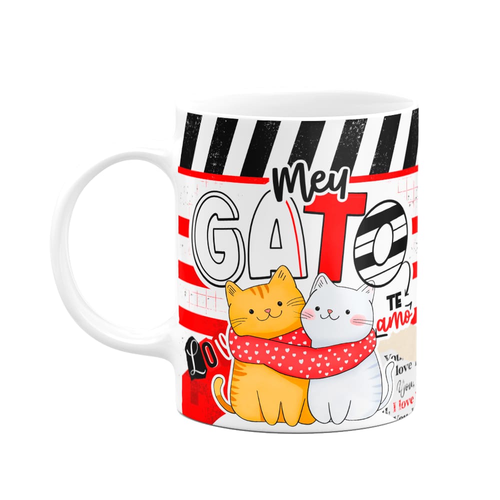 Caneca Namorados - Meu gato, te amo! - 325ml