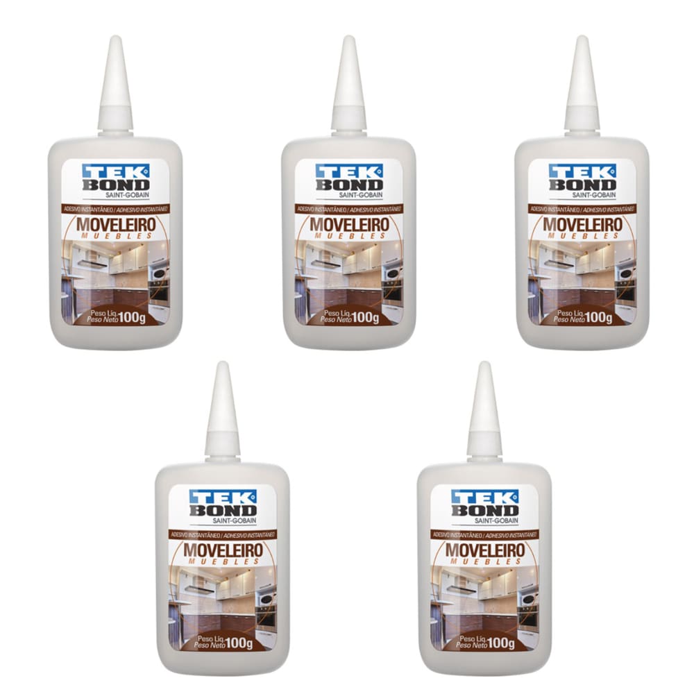 05 Pc Cola Adesivo Instantânea Tekbond Moveleira 793 100gr