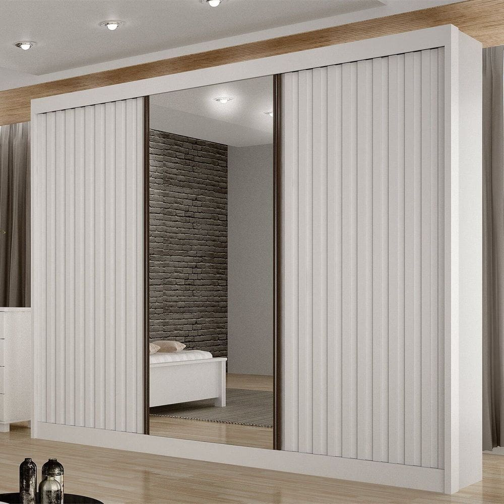 Guarda-roupa para Casal com Espelho San Marino Branco