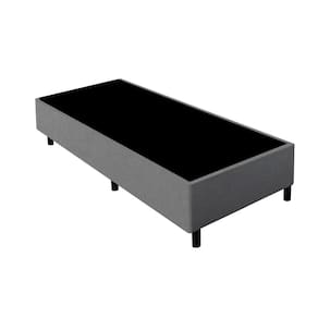 Base Cama Box Solteiro Gazin 88x188x27cm Suede Linho Grafite