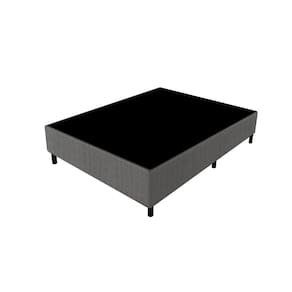 Base Cama Box Casal Gazin 138x188x39cm Poliester Bordado Cinza