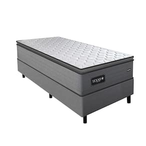 Cama Box Solteiro Molas Ensacadas Espuma D28 Gazin Texas 88x188x56cm Suede Linho Grafite