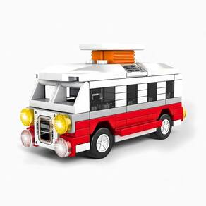 Brinquedo Blocos De Construção Bondinho - Branco E Vermelho