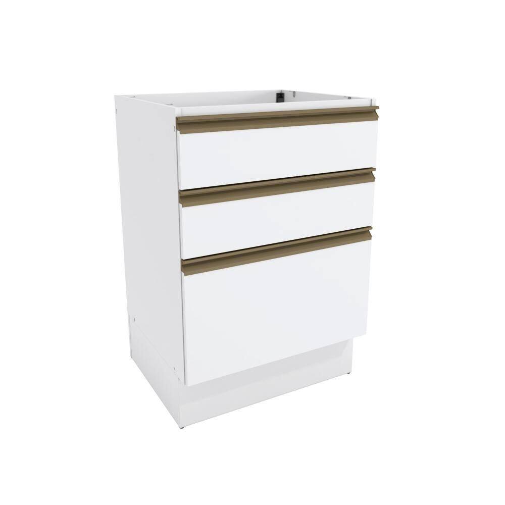 Balcão 3 Gavetas Kappesberg Celeste 100% Mdf Branco 60cm