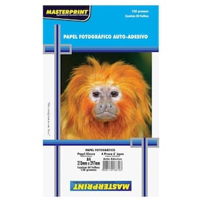 Papel Fotográfico Glossy Auto Adesivo A4 210x297 Mm 130g - C/ 50 Folhas - Masterprint -