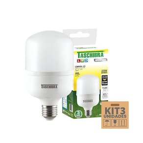 Kit 3 Lâmpadas High Led Tkl 20W Taschibra E27 Bivolt 3000K