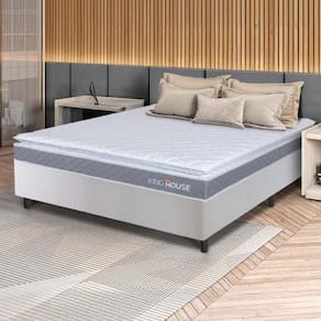 Conjunto Box Branco Durban Cinza Espuma D28 Viúva 128x188x57 - King House
