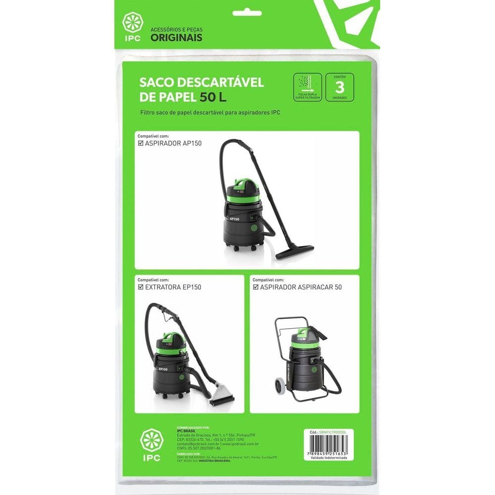 Filtro Descartável 50L 3 Un SBNFILTROD50L IPC Brasil
