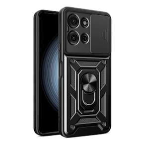 Capa Capinha Armadura C/ Proteção da Camera Suporte Anel 360 Para Motorola Moto G75