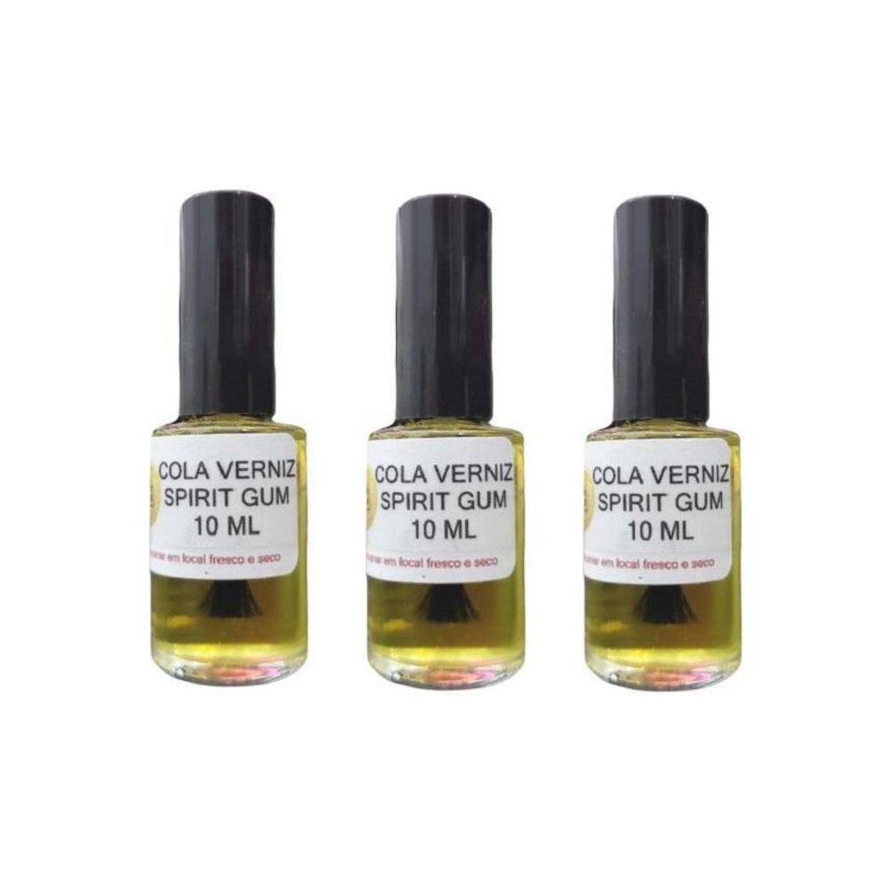 Kit 3 Colas Spirit Gum  Verniz 10Ml Para Peruca E Lace