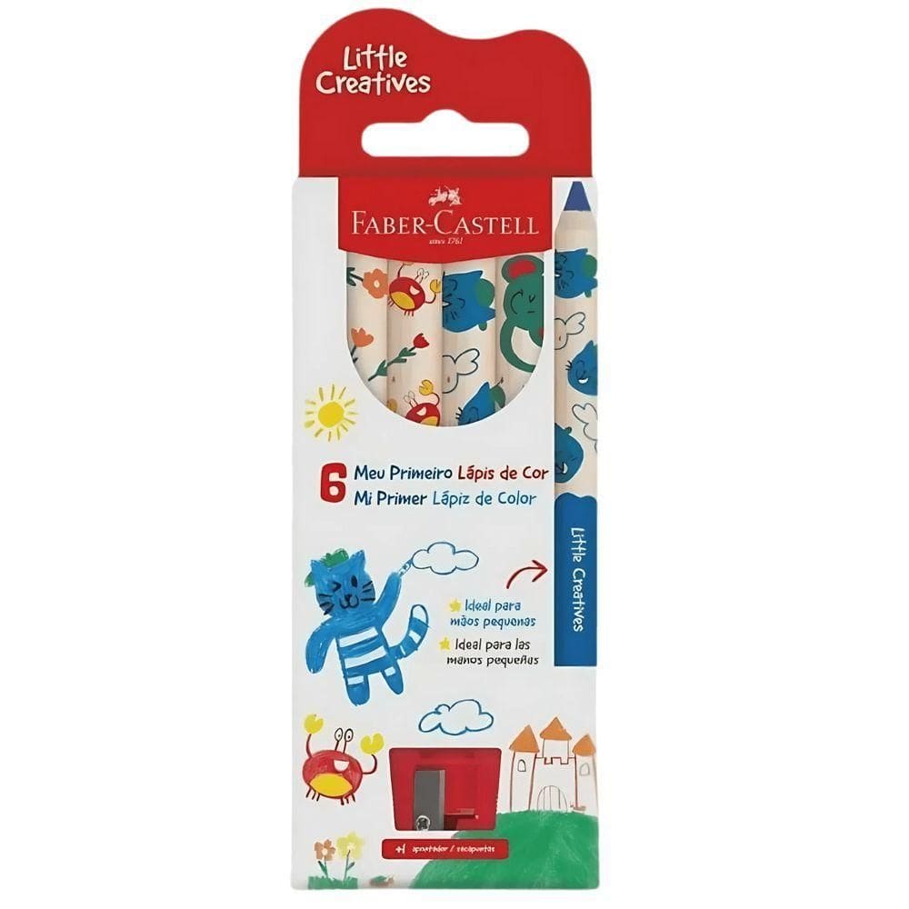 Meu Primeiro Lápis De Cor Little Creatives - 6 Cores - Faber Castell