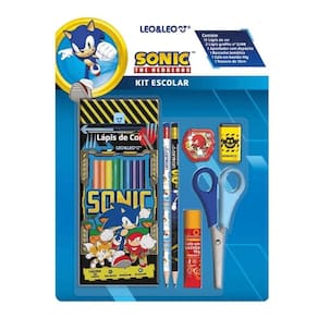 Kit Escolar Sonic - C/ 7 Peças - Leo Leo