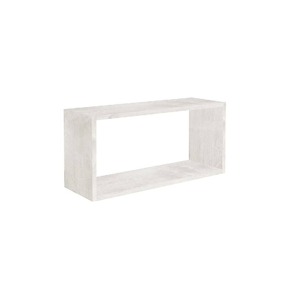 Prateleira Nicho Modulo Retangular MDP Branco Amadeirado 60cm
