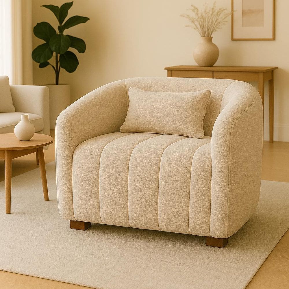 Poltrona Decorativa Lilian Boucle Bege - Londrilar