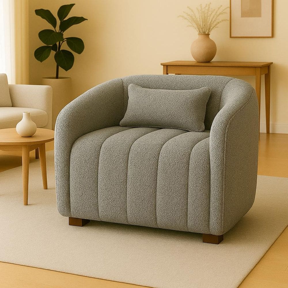 Poltrona Decorativa Lilian Boucle Cinza - Londrilar