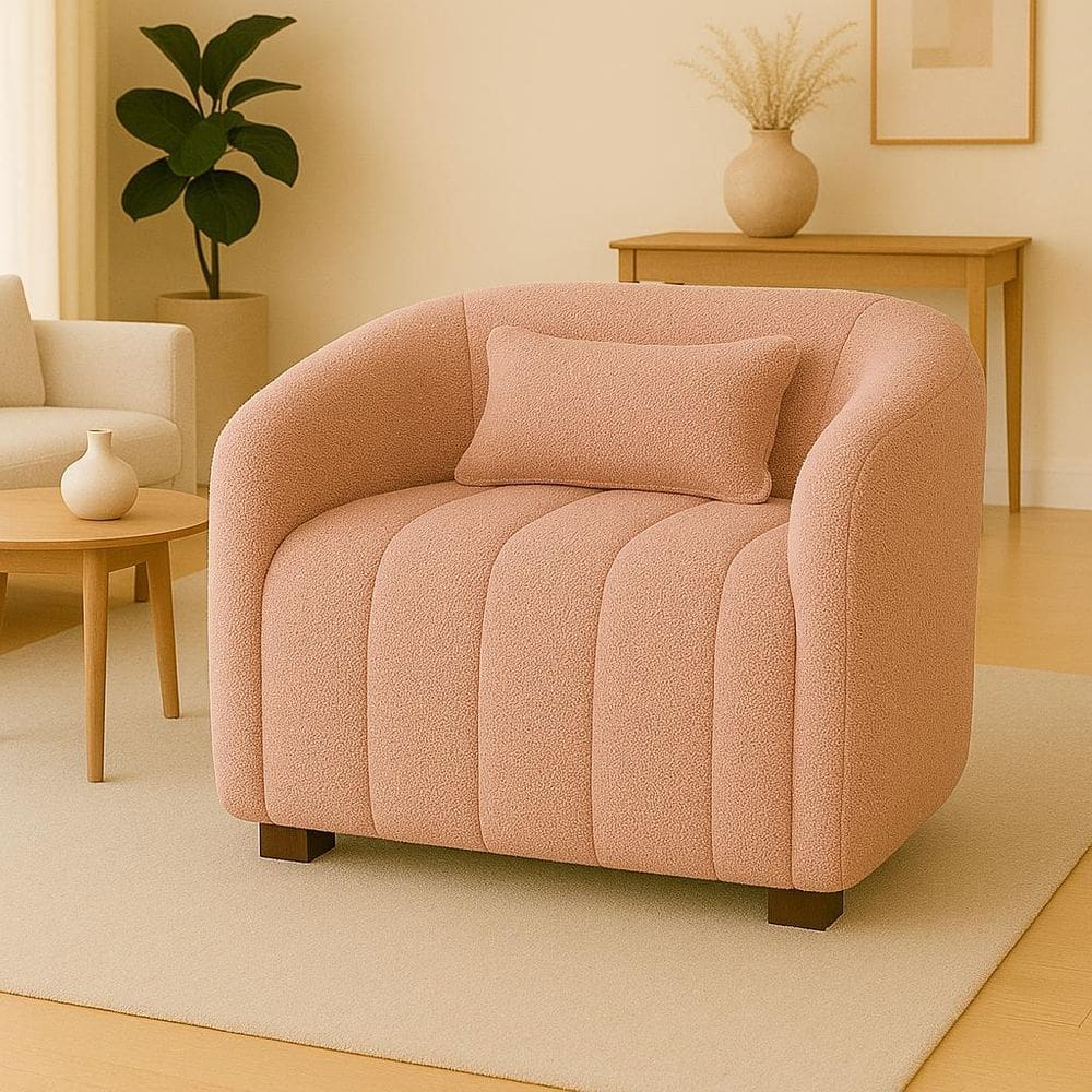 Poltrona Decorativa Lilian Boucle Rose - Londrilar