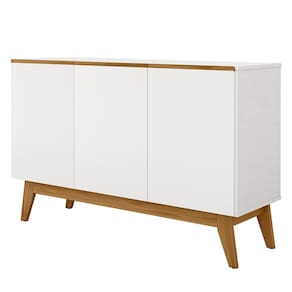 Balcao Buffet Ares 3 Portas 122 cm Branco Nature Tebar