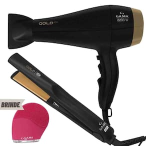 Kit Prancha E Secador De Cabelo Gold 127V
