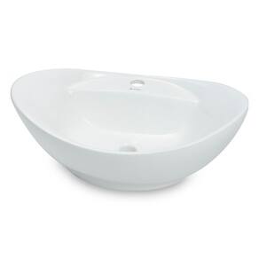 Cuba de Apoio para Banheiro/lavabo Cerâmica Redonda 59 Cm Branco