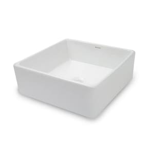 Cuba de Apoio para Banheiro/lavabo Cerâmica Quadrada 38 Cm Branco Brilho