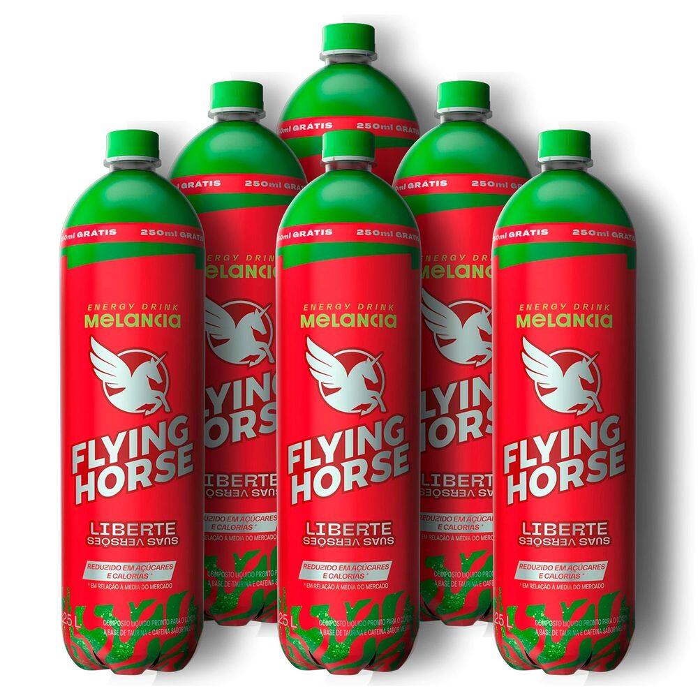 Energético Flying Horse Energy Drink Melancia 1,25l 6 Unidades