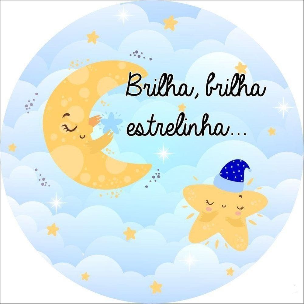 Painel Redondo 3D Sublimado Brilha Estrelinha Frd-4397