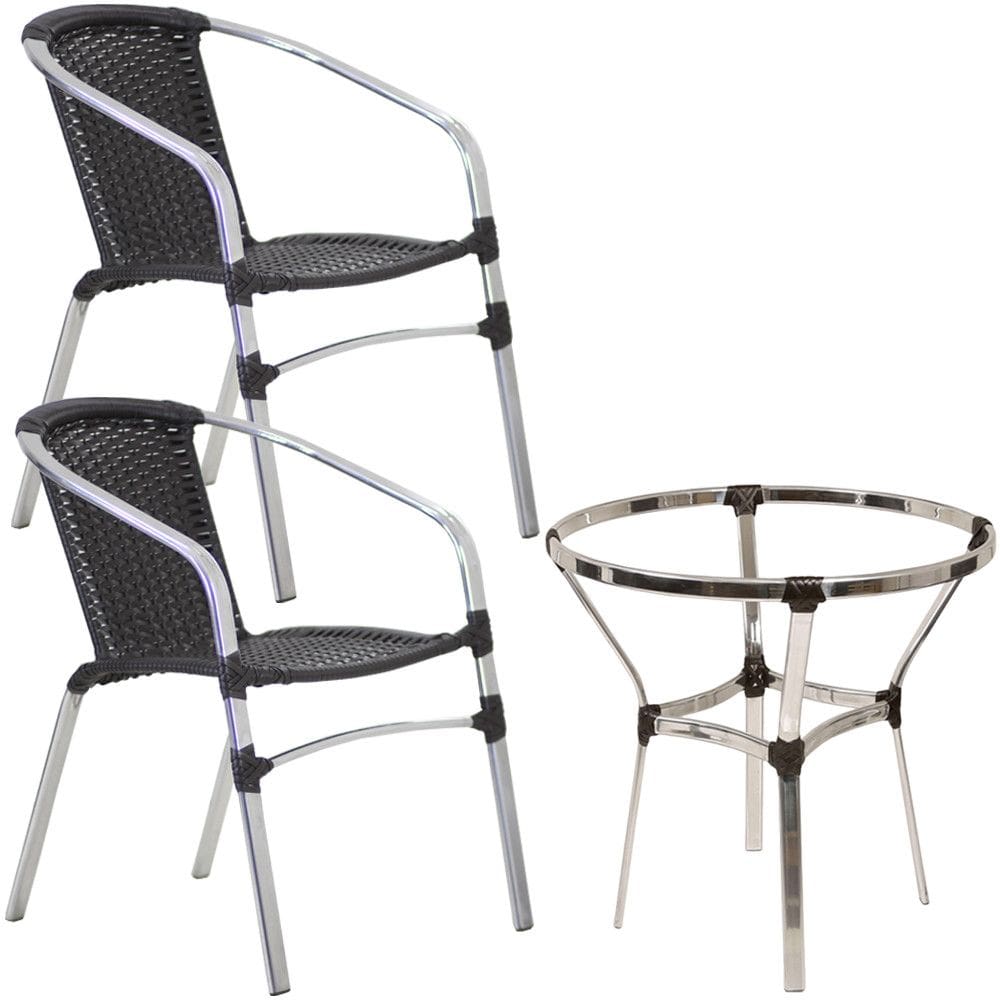 Conjunto com 2 Cadeiras Floripa e Mesa Ascoli Trama
