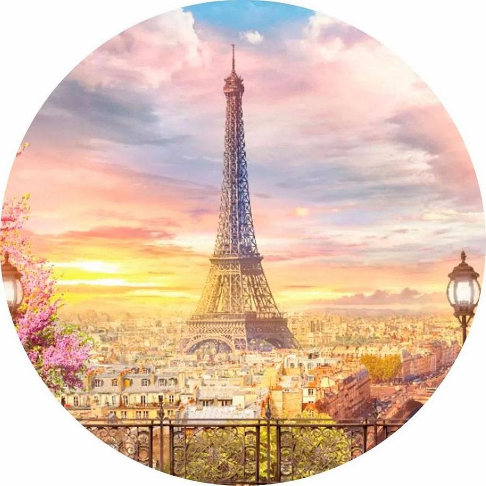 Painel Redondo 3D Sublimado Paris Frd-1188
