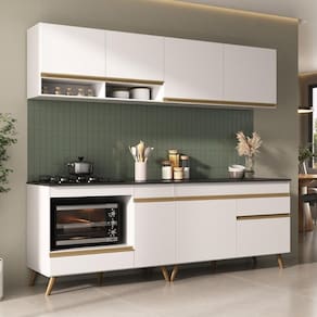 Armário de Cozinha Modulada Compacta com Balcão para Cooktop/Forno Veneza Multimóveis MP2262