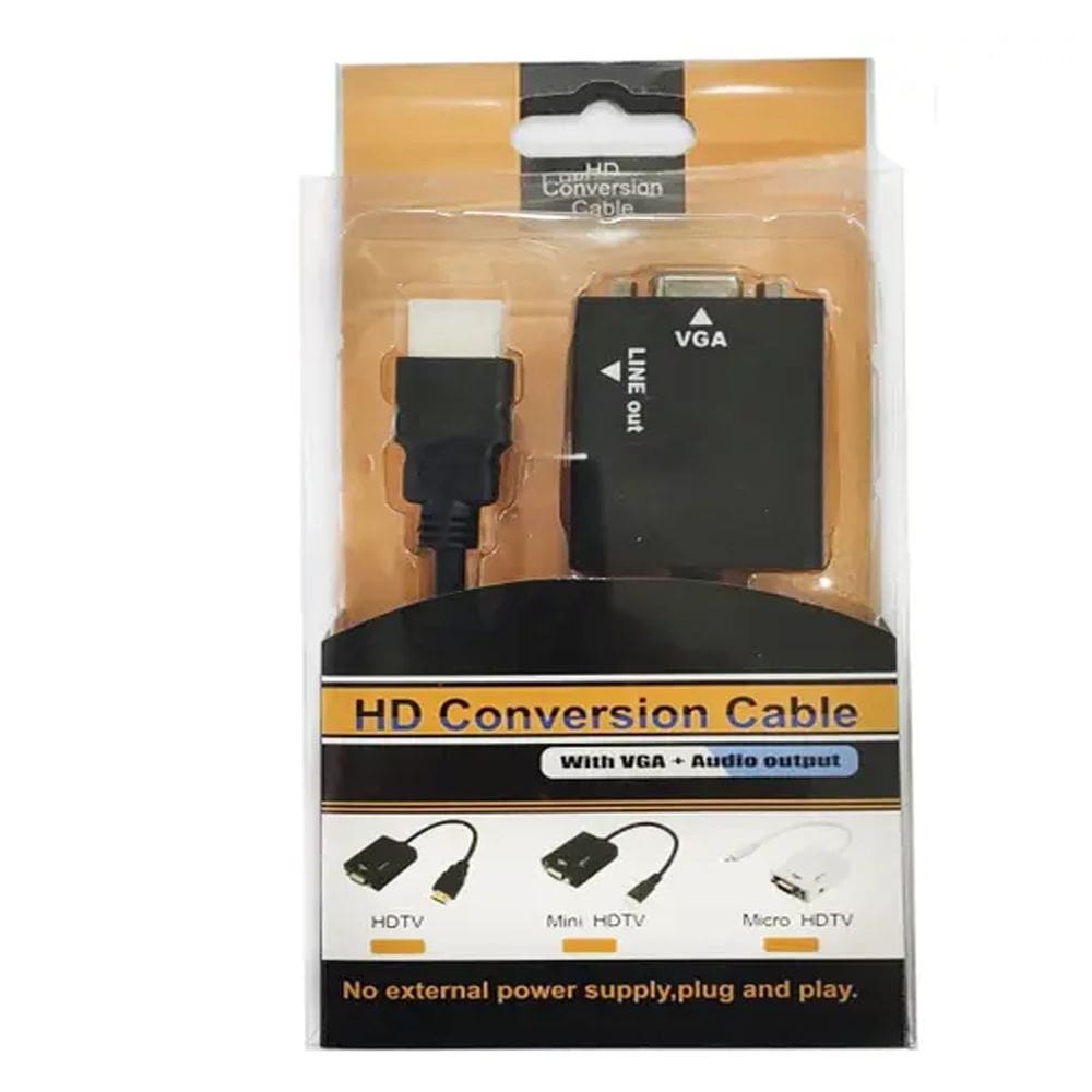 Cabo hdmi macho para vga video femea com audio p2 co01