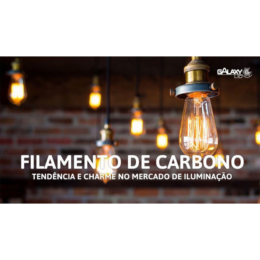 Lampada Filamento Carbono St64 40W 2400K 220V Dimerizavel