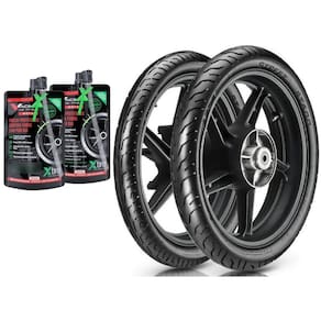 Par de Pneu Vipal ST600 80/100-18 E 90/90-18 USO SEM CAMARA + REPARO TAPA FURO Titan 125 150 Titan Factor