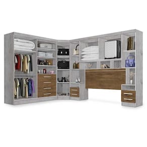 Dormitório Completo Georgia J&a Avelã / Jequitibá Para Cama Box 1,38m Casal Avelã / Jequitibá