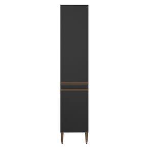 Armário Vertical 40cm Cozinha 2 Portas com Puxador Bronze Preto